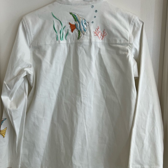 Quacker Factory Tropical Fish Zip Jacket XS - Picture 4 of 8